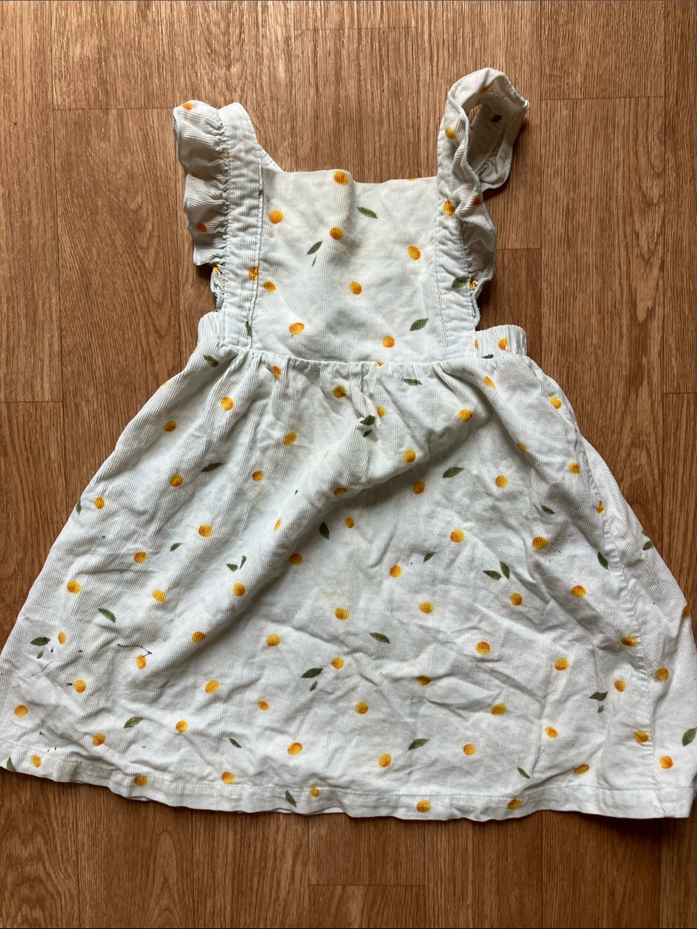 Girls White Sundress with Orange Print